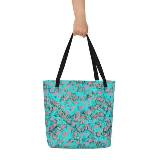 Coral Mirage on a Large Tote Bag W/ Pocket