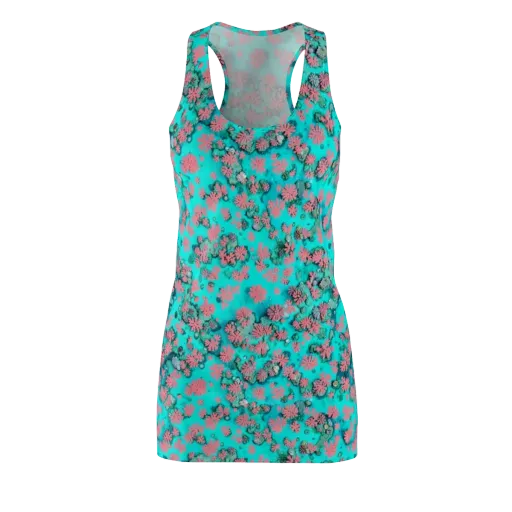 Coral Mirage on a Racerback Dress