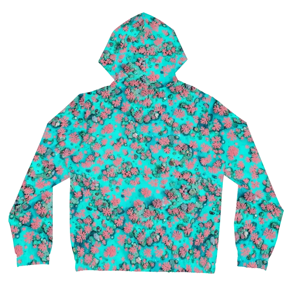 Coral Mirage on Women's Full-Zip Hoodie — Back