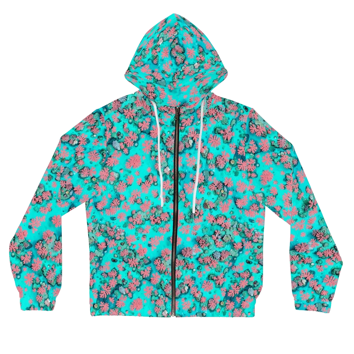 Coral Mirage on Women's Full-Zip Hoodie — Front