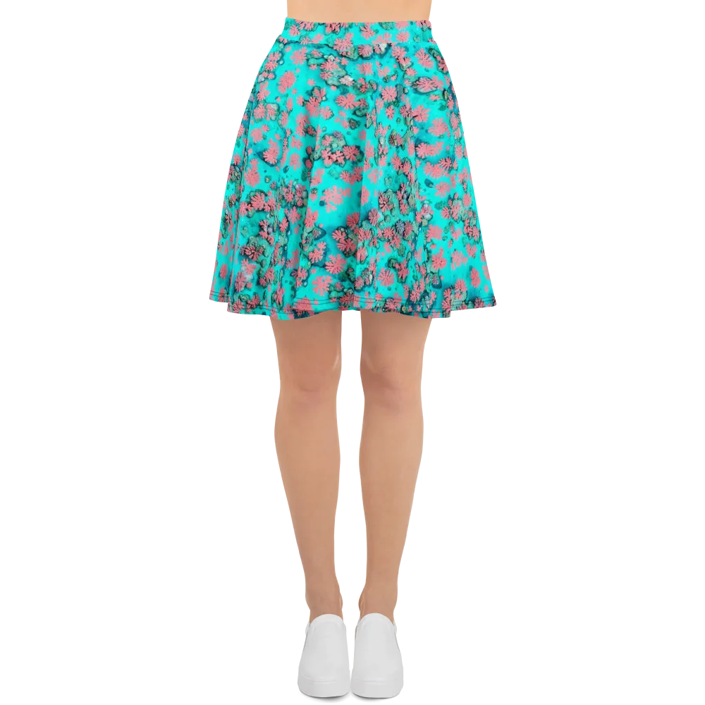 Coral Mirage on Skater Skirt — Front