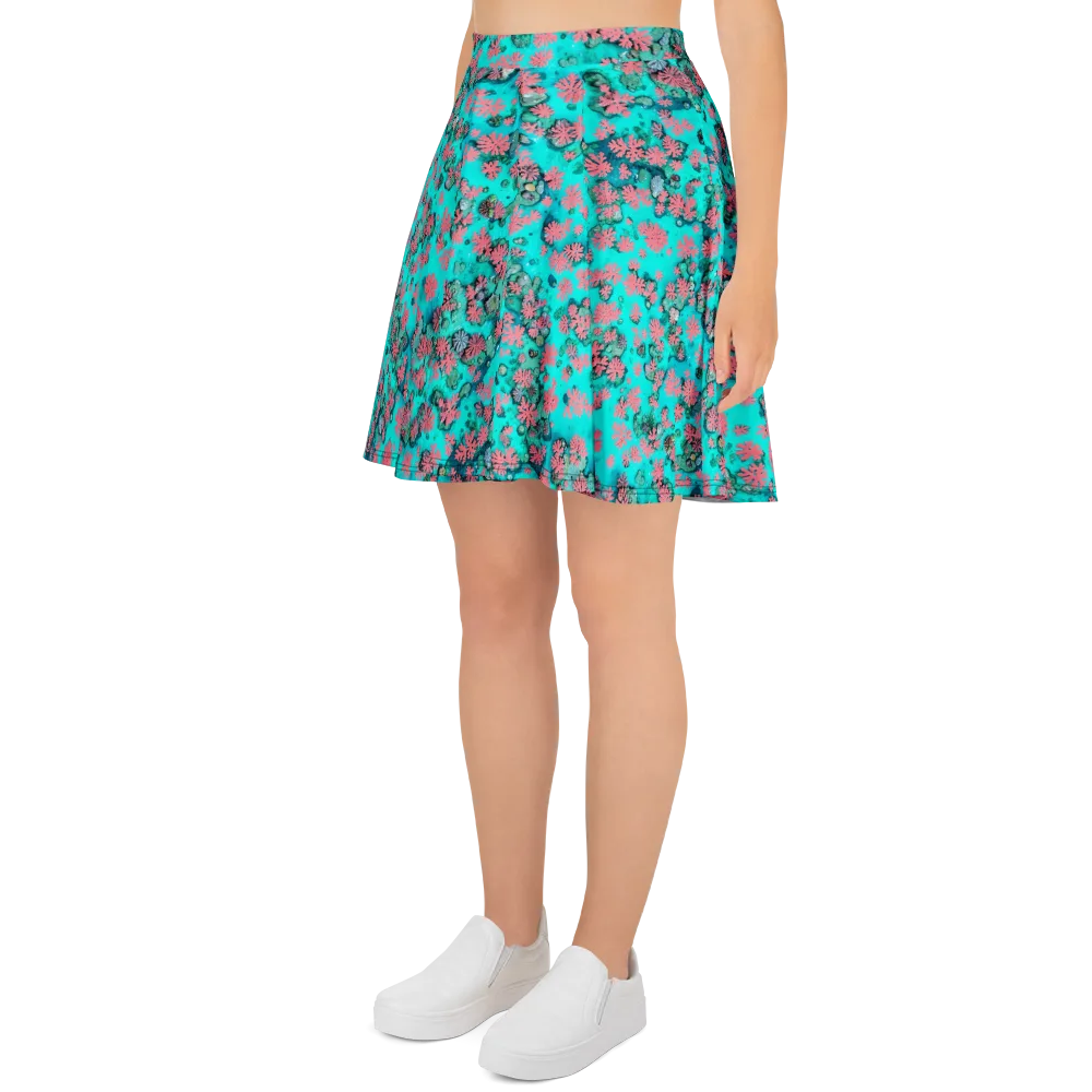 Coral Mirage on Skater Skirt — Left