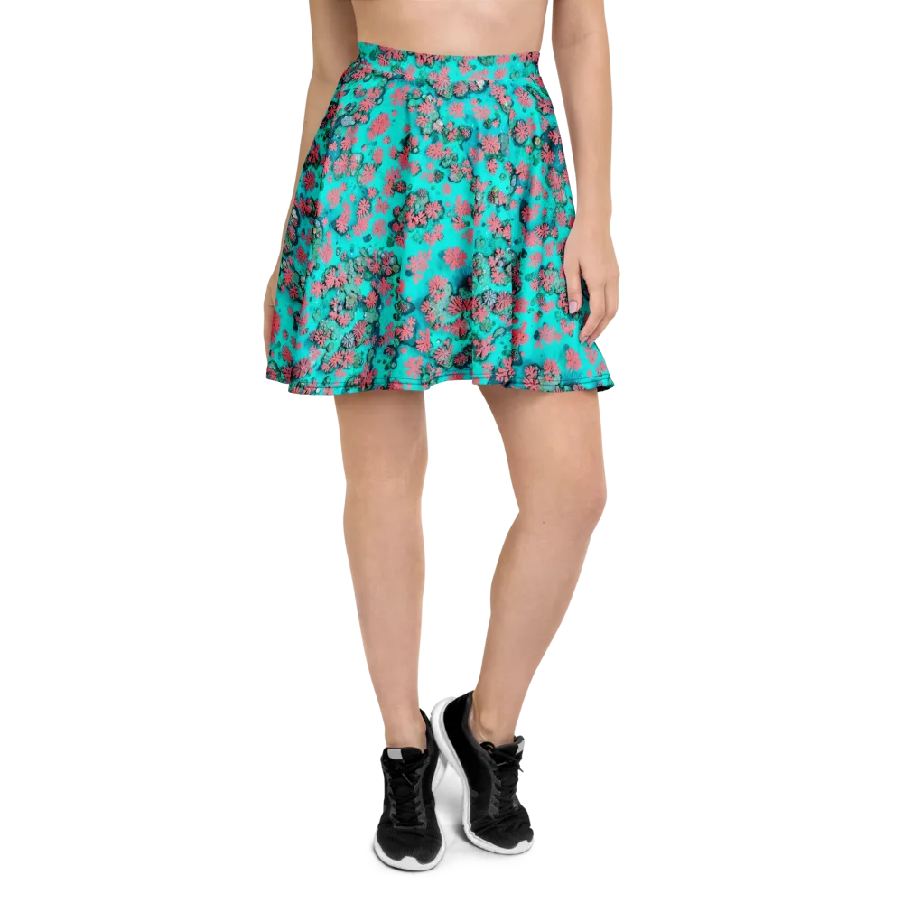 Coral Mirage on Skater Skirt — Front