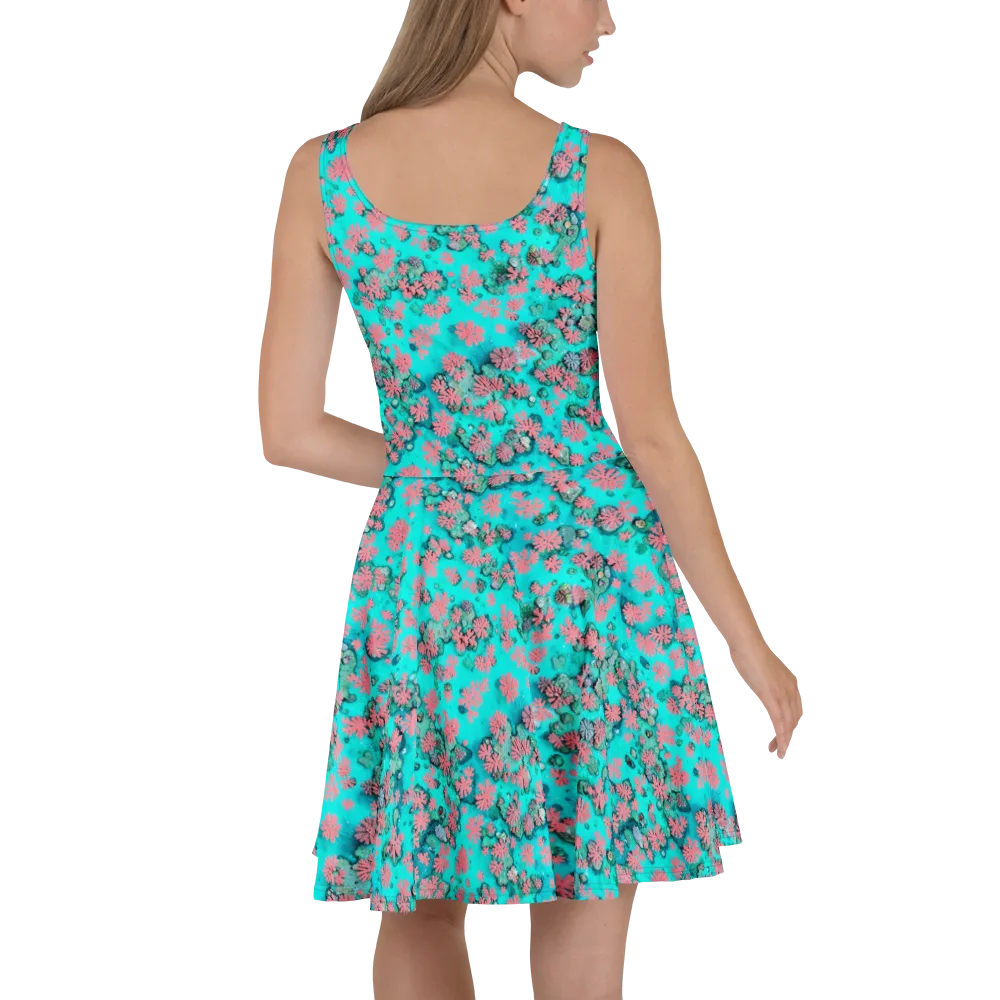 Coral Mirage on Skater Dress — Back