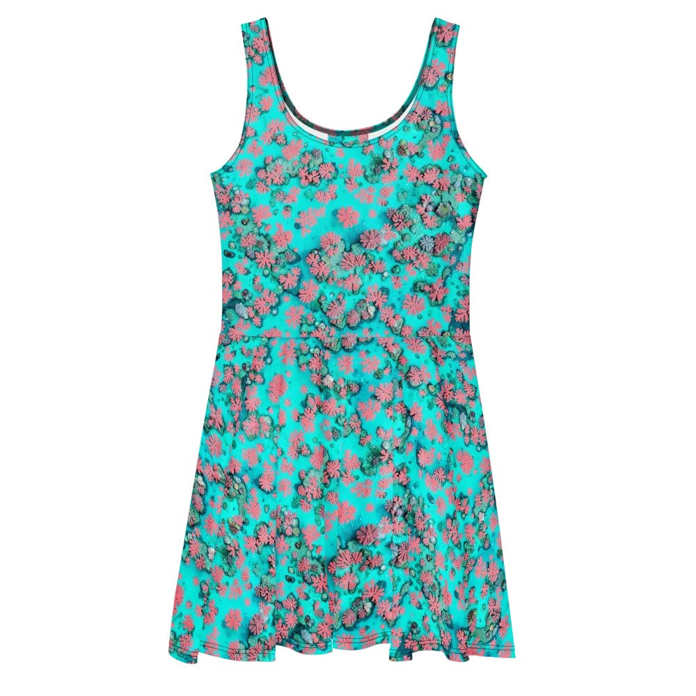 Coral Mirage on Skater Dress — Front