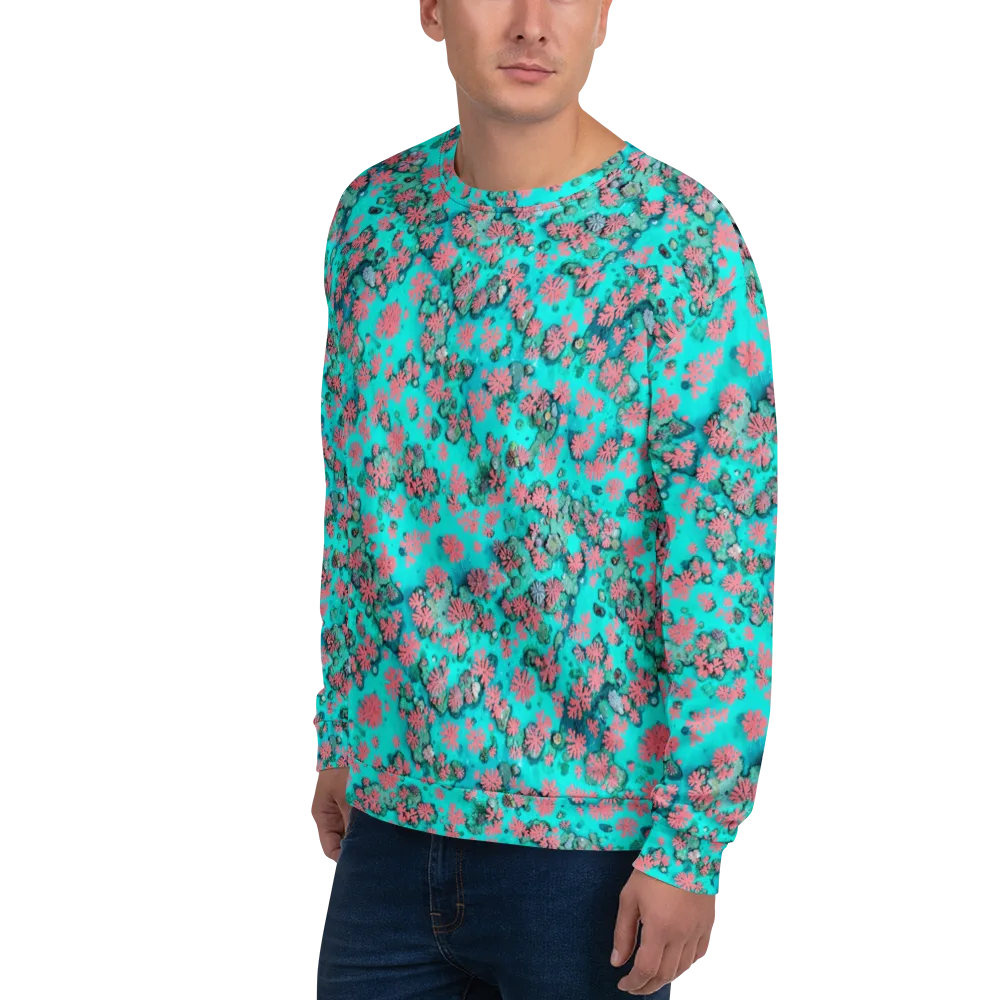 Coral Mirage on Sweatshirt — Left Front