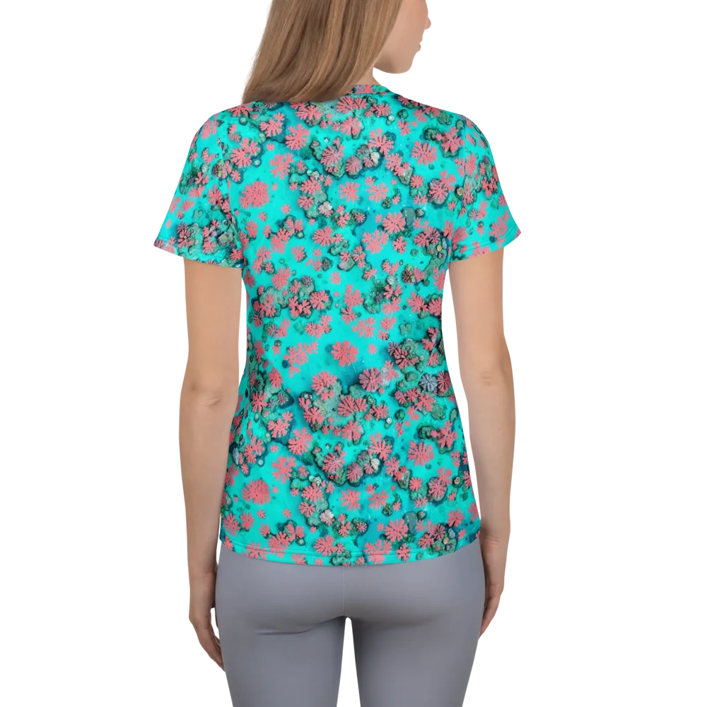 Coral Mirage on Women's Athletic T-Shirt — Back
