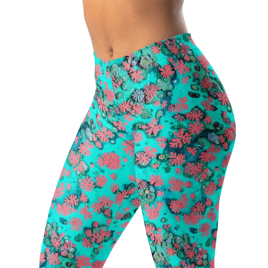 Coral Mirage on Leggings — Left Front