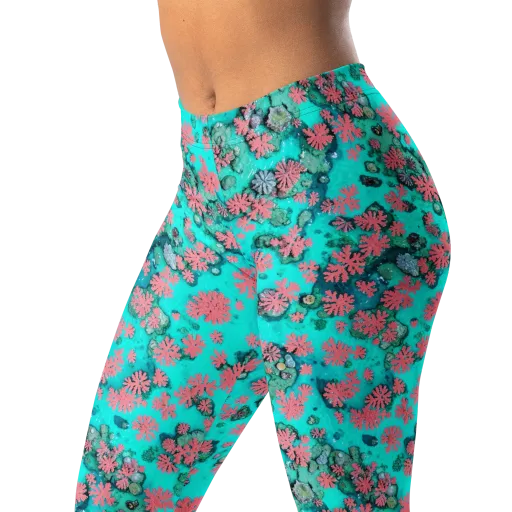 Coral Mirage on a Leggings