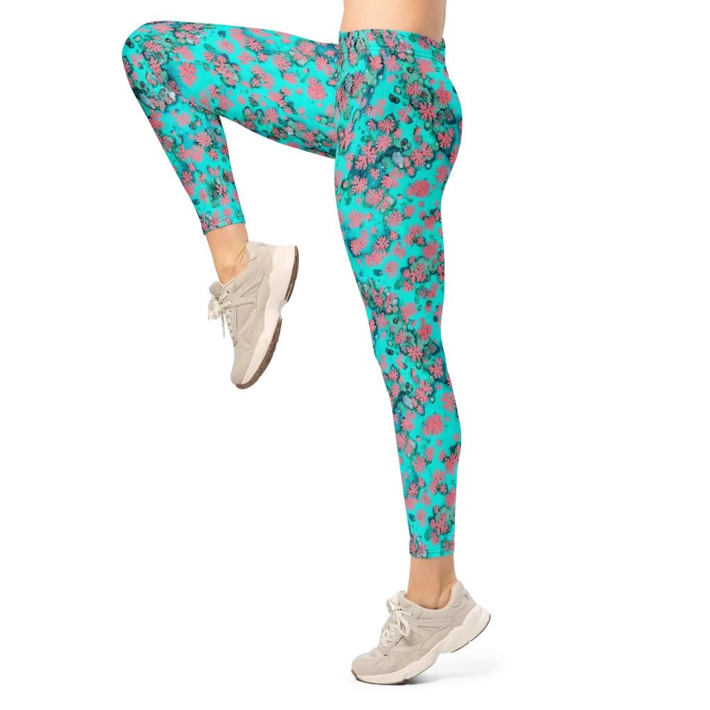 Coral Mirage on Leggings — Left
