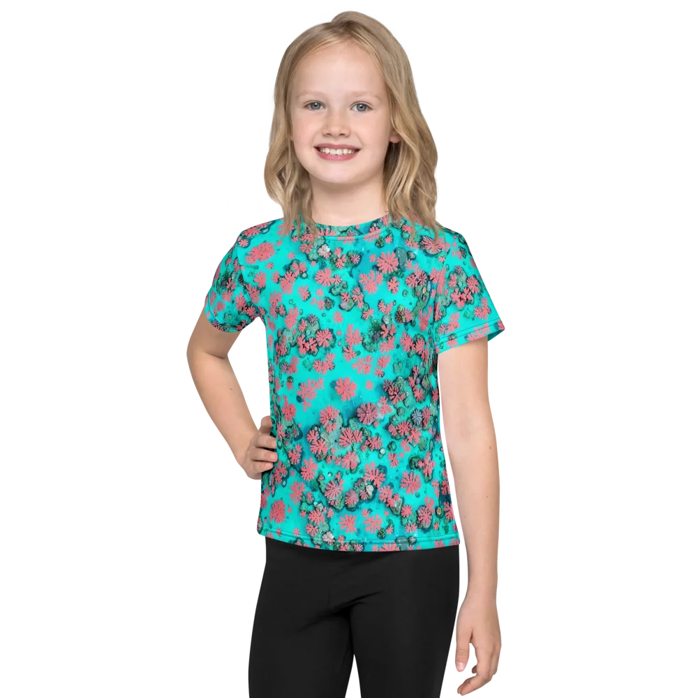 Coral Mirage on Kids Crew Neck T-Shirt — Front