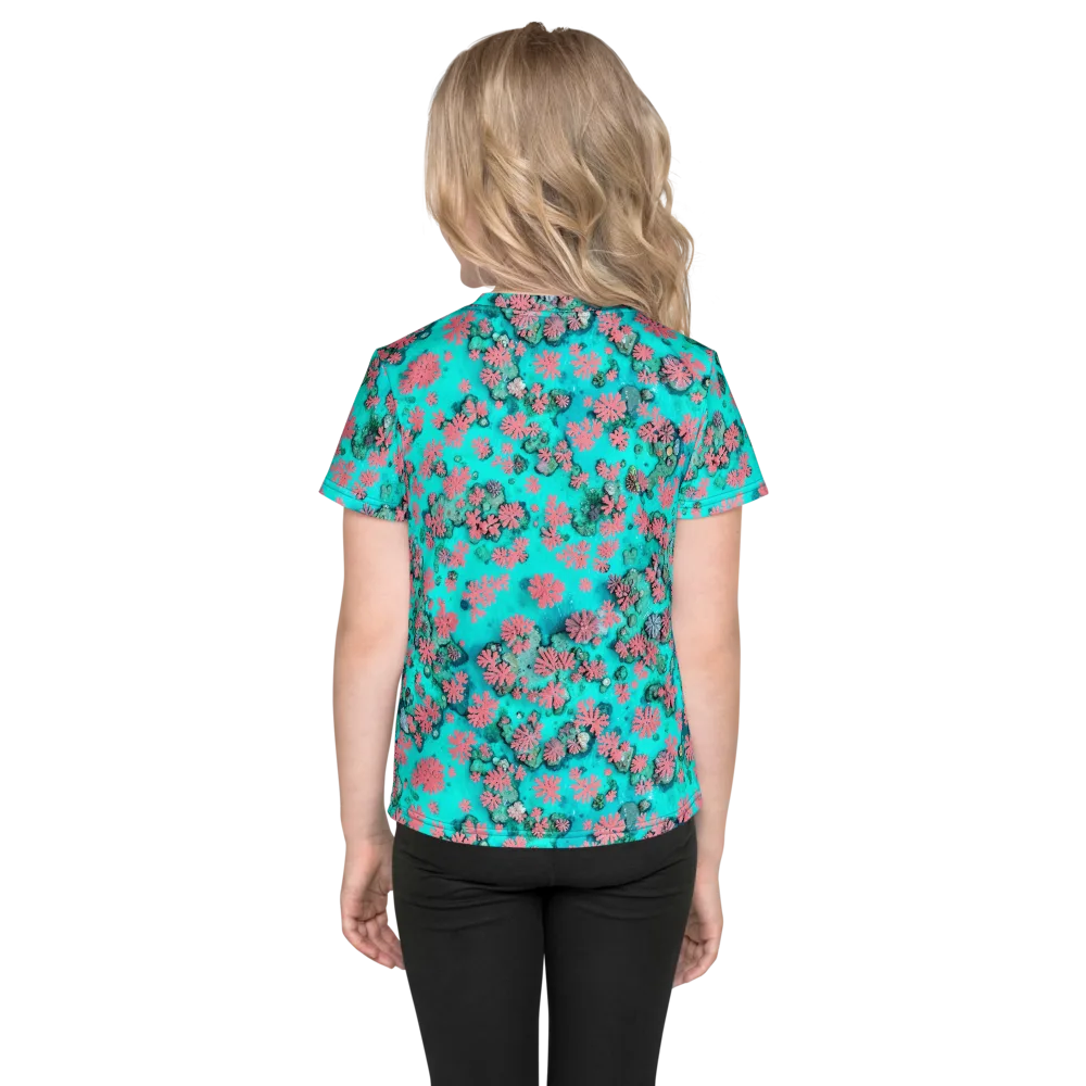 Coral Mirage on Kids Crew Neck T-Shirt — Back
