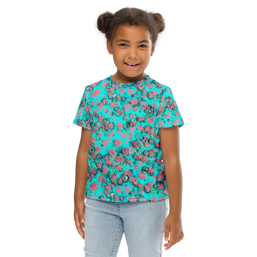 Coral Mirage on Kids Crew Neck T-Shirt — Front