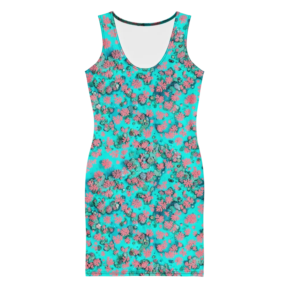 Coral Mirage on Bodycon Dress — Front