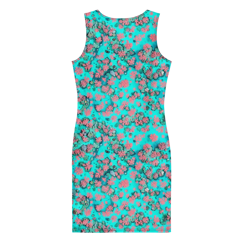 Coral Mirage on Bodycon Dress — Back