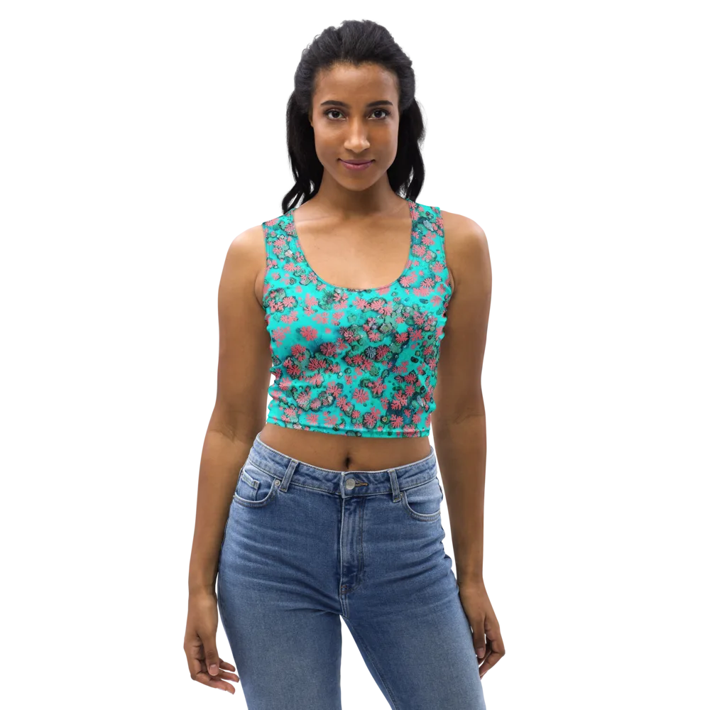 Coral Mirage on Crop Top — Front