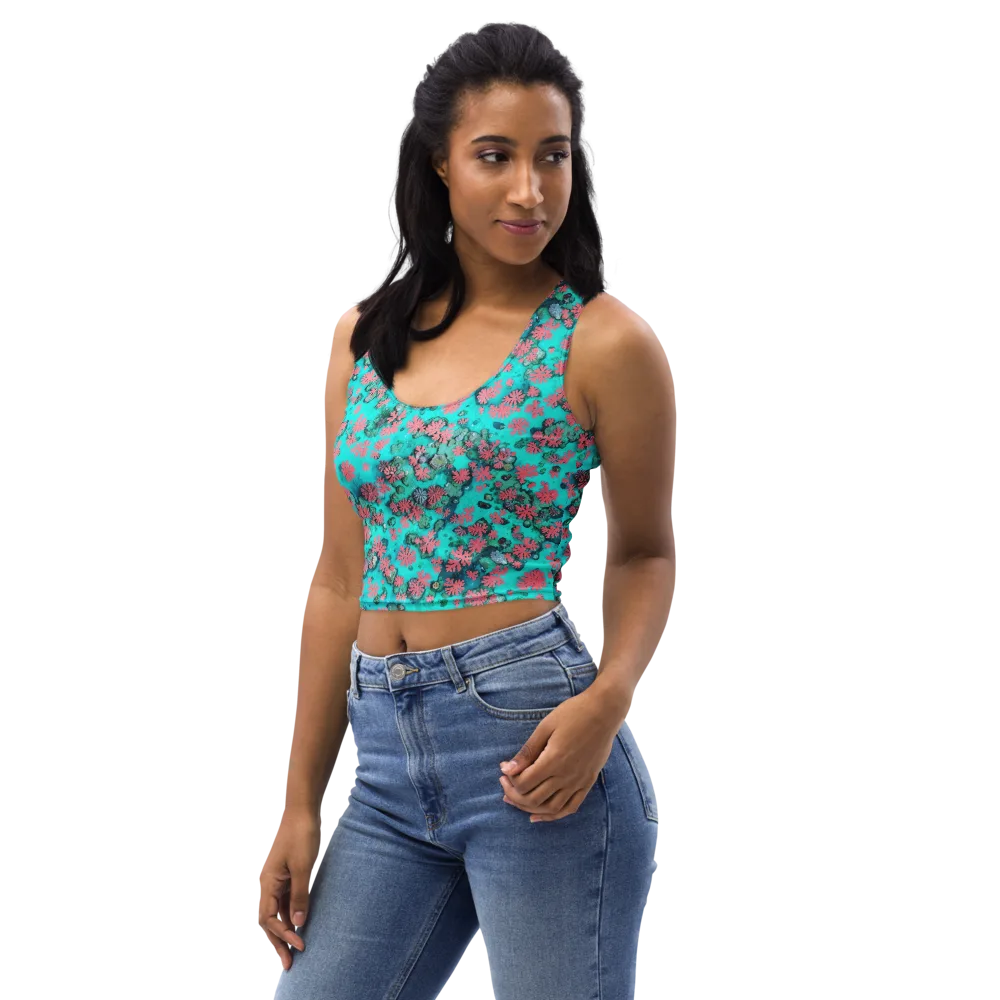 Coral Mirage on Crop Top — Left Front