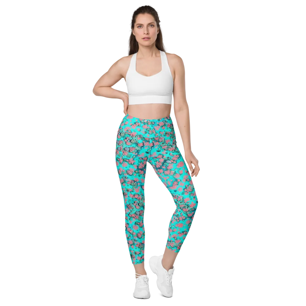 Coral Mirage on Leggings with Pockets — Front