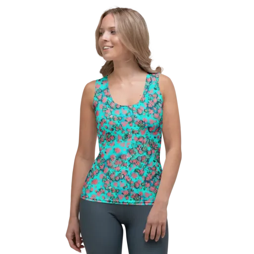 Coral Mirage on a Women's Tank Top