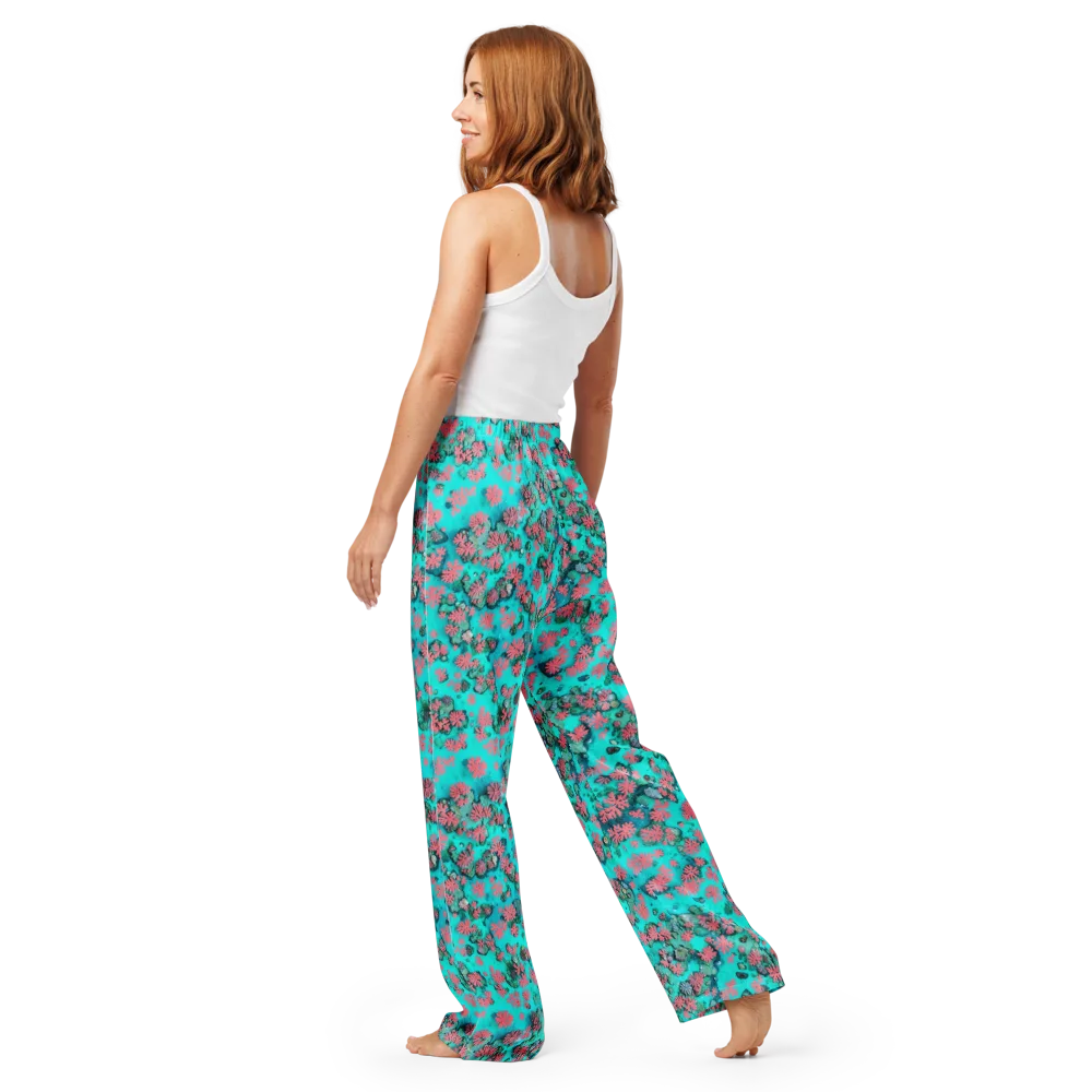 Coral Mirage on Women's Pajama Pants — Back