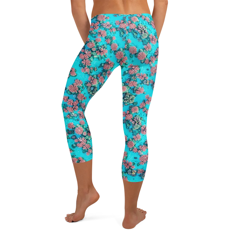 Coral Lagoon on Capri Leggings — Back