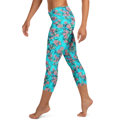 Coral Lagoon on a Capri Leggings