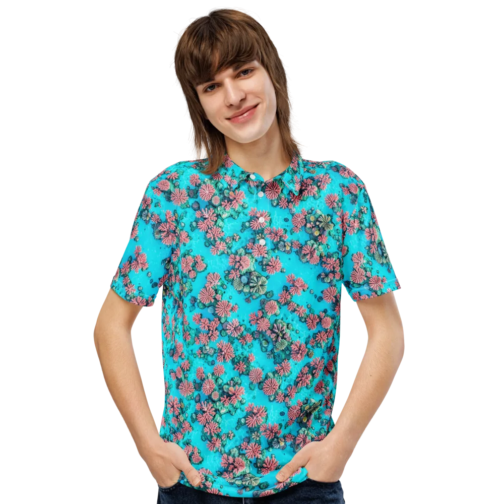 Coral Lagoon on Men's Slim Fit Polo Shirt — Front
