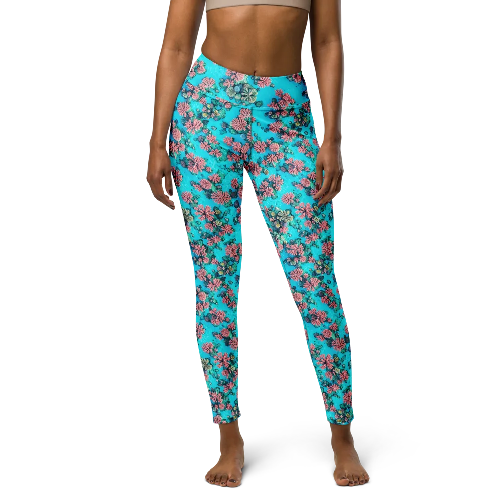 Coral Lagoon on Yoga Leggings — Front