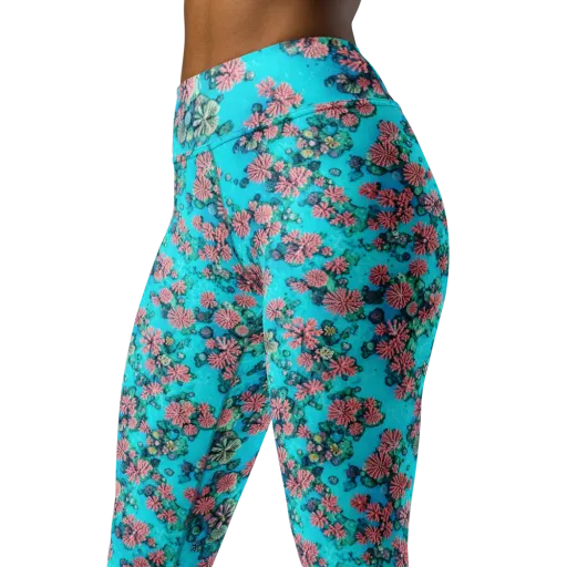 Coral Lagoon on a Yoga Leggings