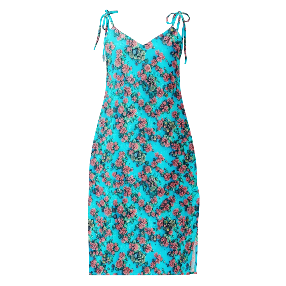 Coral Lagoon on Slip Dress — Front