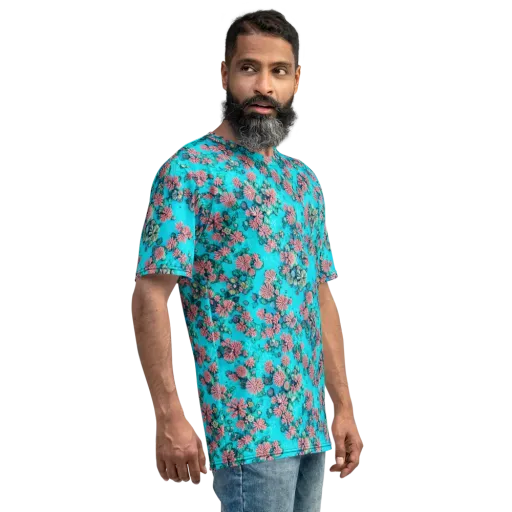 Coral Lagoon on a Men's Crew Neck T-Shirt