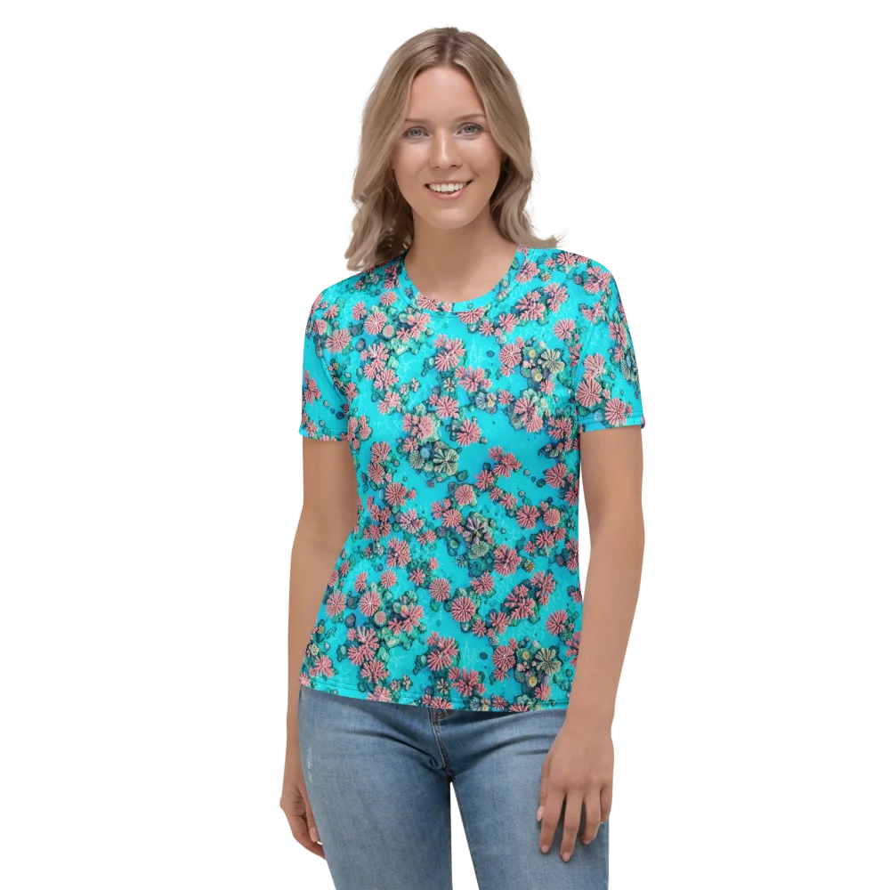 Coral Lagoon on Women's Crew Neck T-Shirt — Front