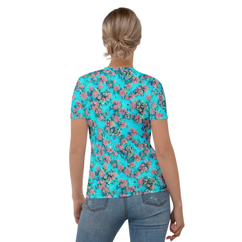 Coral Lagoon on Women's Crew Neck T-Shirt — Back