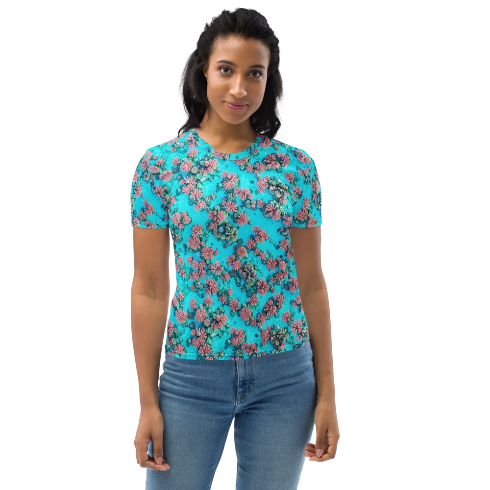 Coral Lagoon on Women's Crew Neck T-Shirt — Front