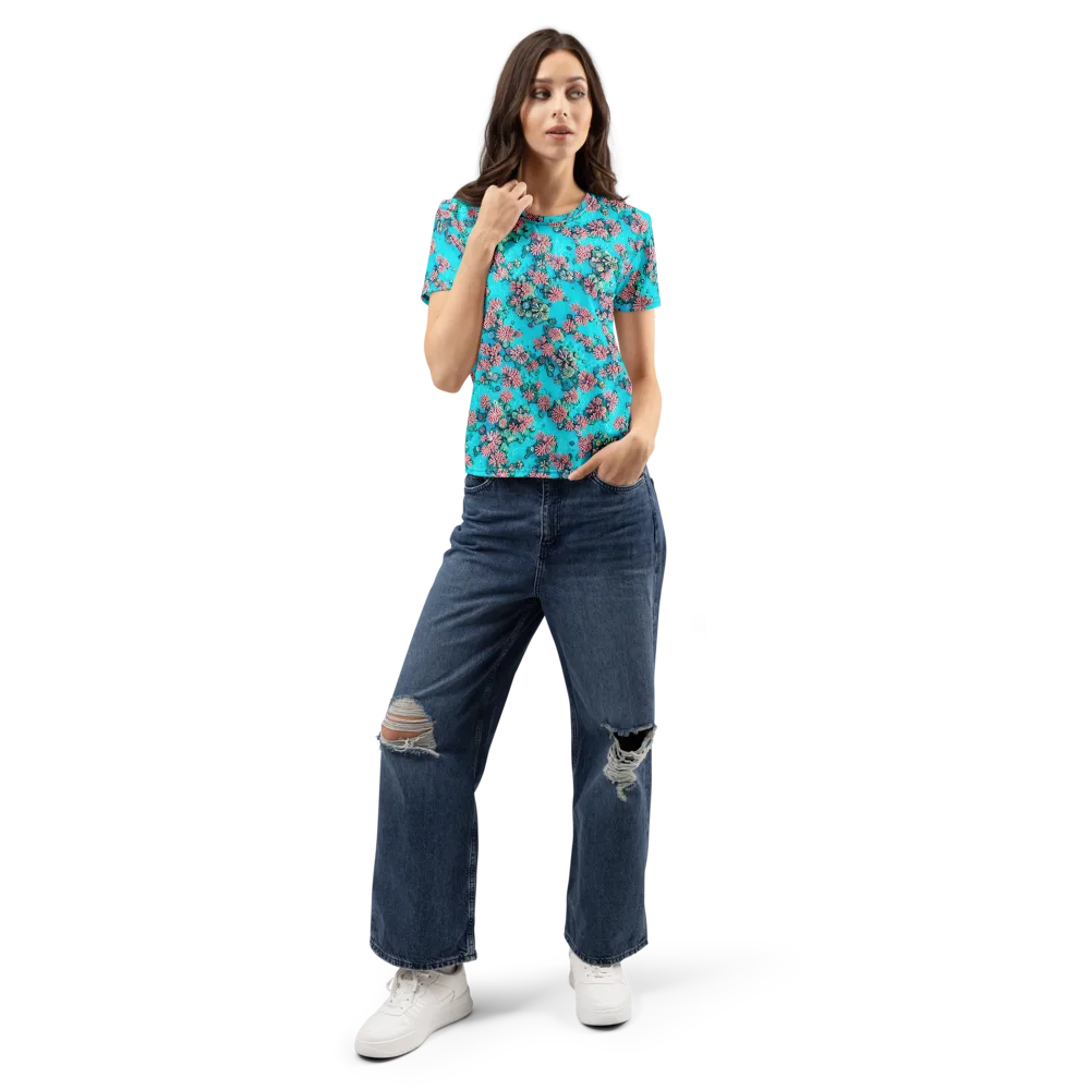 Coral Lagoon on Women's Crew Neck T-Shirt — Front