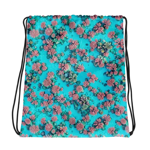 Coral Lagoon on a Drawstring Bag
