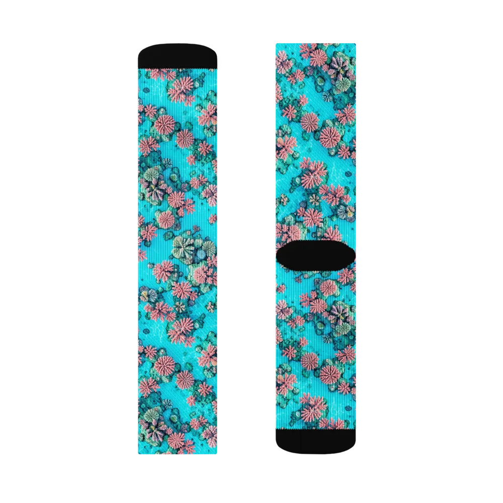 Coral Lagoon on Socks — Right Sock