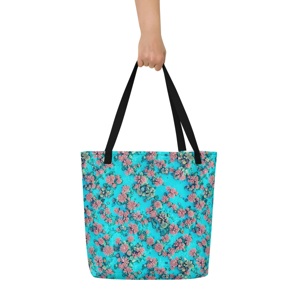 Coral Lagoon on Large Tote Bag W/ Pocket — Front