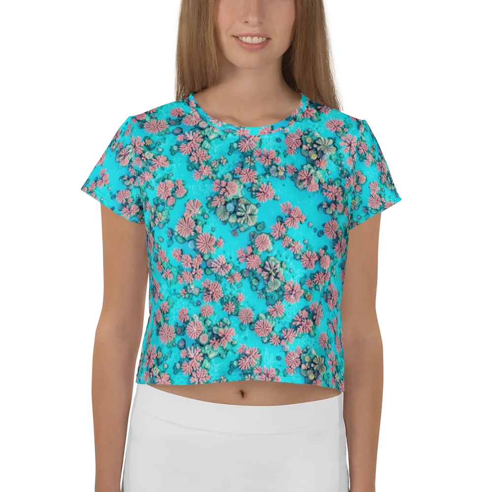 Coral Lagoon on Crop Tee — Front