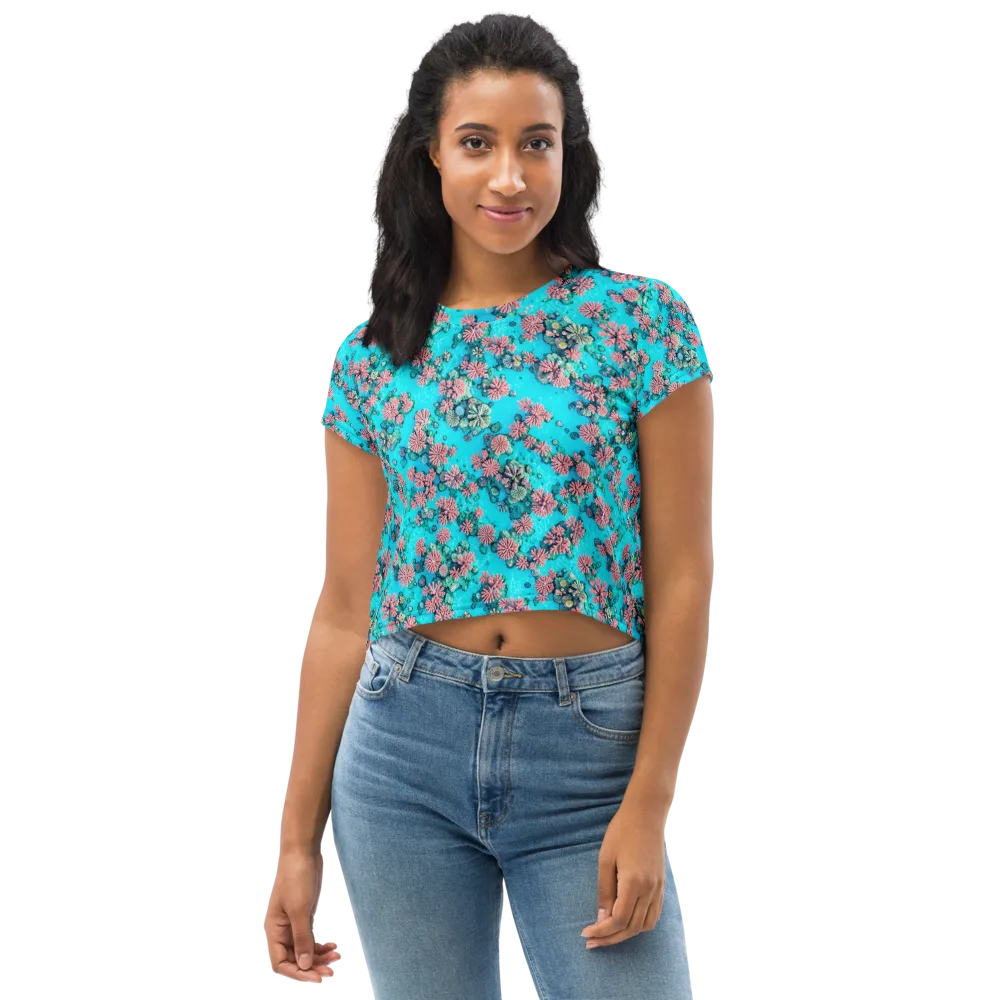 Coral Lagoon on Crop Tee — Front