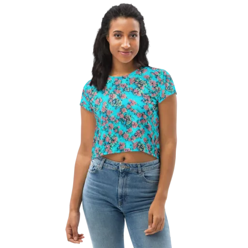 Coral Lagoon on a Crop Tee