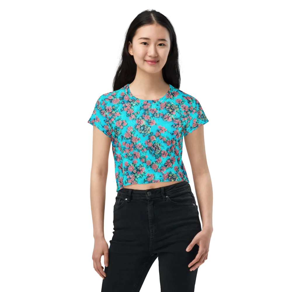 Coral Lagoon on Crop Tee — Front