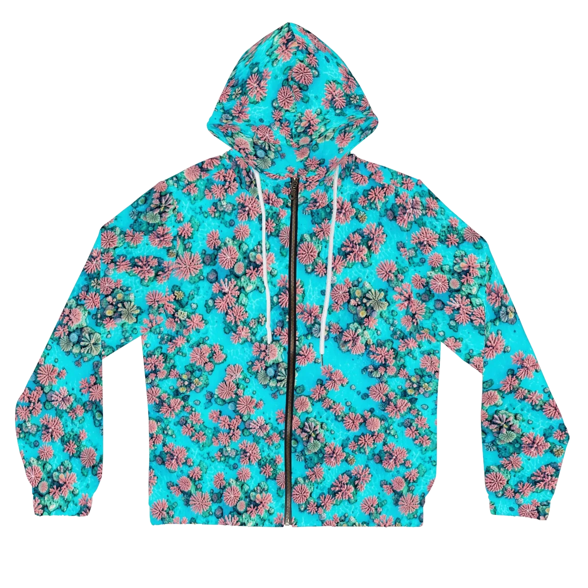 Coral Lagoon on Women's Full-Zip Hoodie — Front