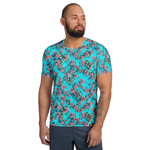 Coral Lagoon on a Men's Athletic T-Shirt