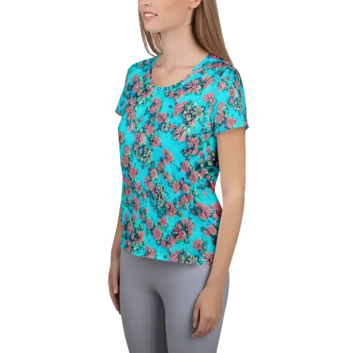Coral Lagoon on a Women's Athletic T-Shirt
