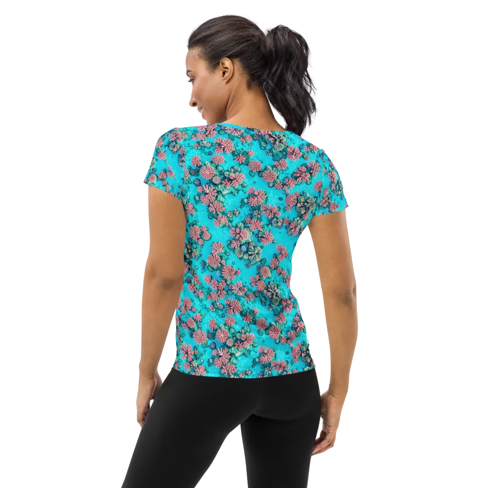 Coral Lagoon on Women's Athletic T-Shirt — Back