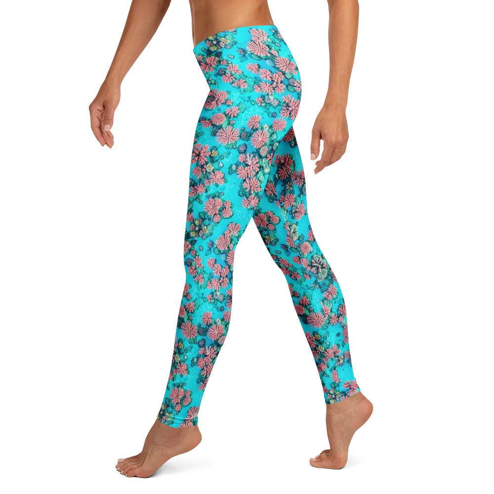 Coral Lagoon on Leggings — Left