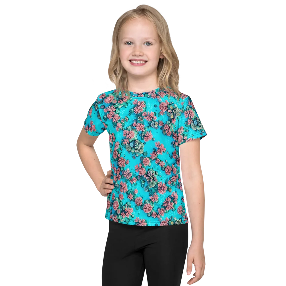 Coral Lagoon on Kids Crew Neck T-Shirt — Front