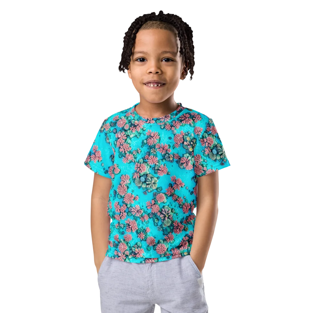 Coral Lagoon on Kids Crew Neck T-Shirt — Front