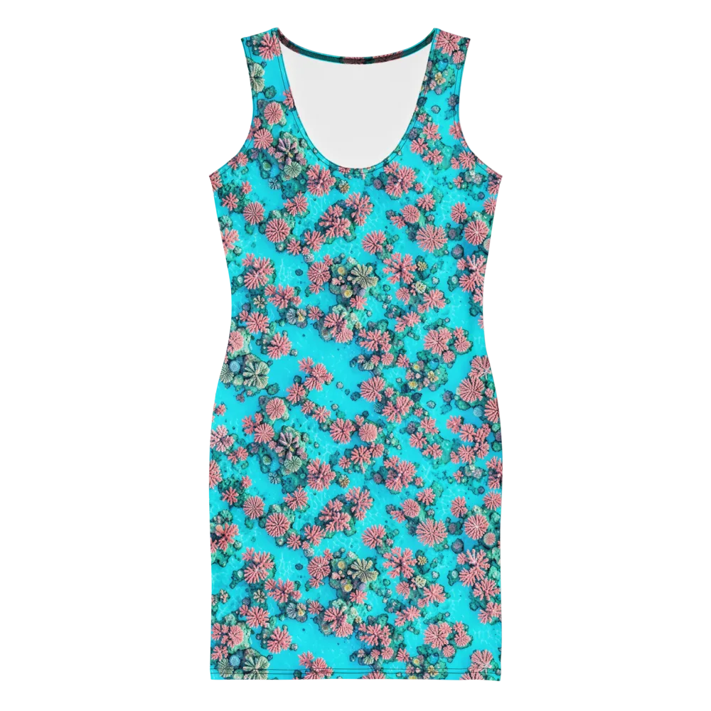 Coral Lagoon on Bodycon Dress — Front